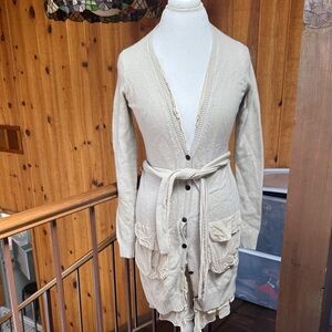 Robert Rodriguez Cream Cardigan with Pockets